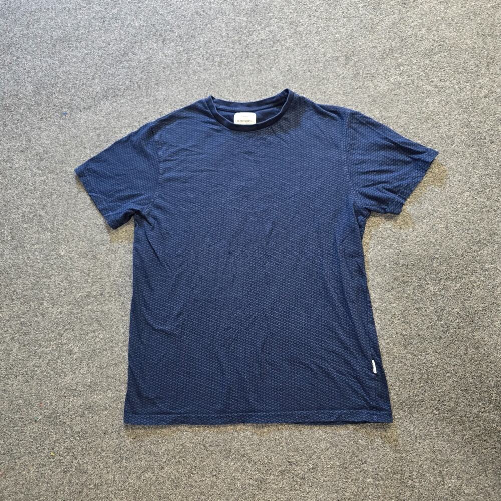 Peter Werth Shirt Mens Size Medium Blue Short Sleeve Crew Neck Classic Casual